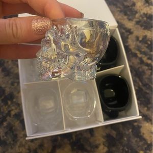 Crystal skull shot glasses set